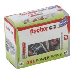 fischer DuoPower 6x30 S Dübel-Schrauben Set 6 x 30 mm, 50 Stück