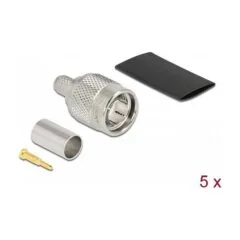 TNC Stecker zum Crimpen RG-59 mit passendem Schrumpfschlauch - 5 Stück