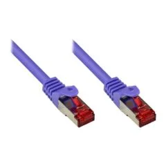 GoodConnections Patchkabel mit Rastnasenschutz, Cat. 6, S/FTP, PiMF, PVC, 250MHz, violett, 50m,