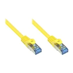 GoodConnections Patchkabel mit Rastnasenschutz, Cat. 6A, S/FTP, PiMF, halogenfrei, 500MHz, gelb, 15m,