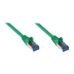 GoodConnections Patchkabel mit Rastnasenschutz, Cat. 6A, S/FTP, PiMF, halogenfrei, 500MHz, grün, 10m,