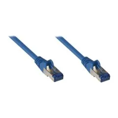 GoodConnections Patchkabel mit Rastnasenschutz, Cat. 6A, S/FTP, PiMF, halogenfrei, 500MHz, blau, 15m,