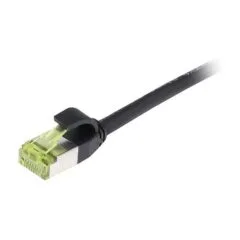 Synergy21 Patchkabel RJ45, CAT6A 500Mhz, 0,15m, schwarz, S-STP(S/FTP), slimline rund d=4,5mm, TPE/LSZH(Superflex), AWG28, mit CAT7 Rohkabel,