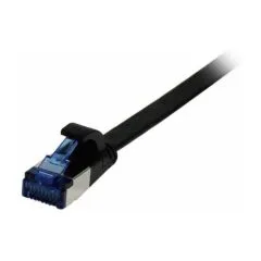Synergy21 Patchkabel RJ45, CAT6A 500Mhz, 15m, schwarz, U/FTP, flach, TPE(Superflex), AWG32,