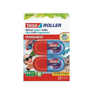 Tesa Mini Klebe-Roller 6m 5mm permanent ecoLogo 2St.