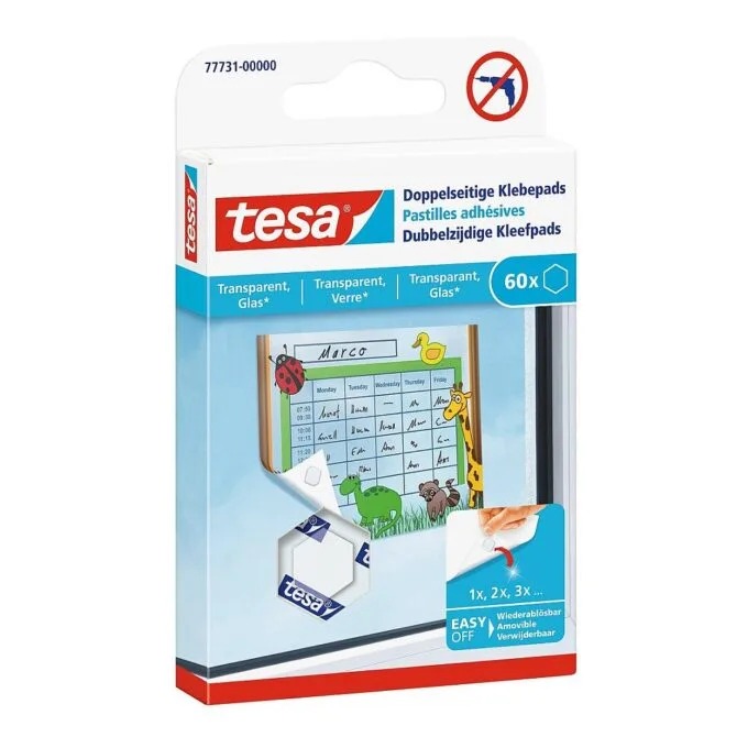tesa doppelseitige Klebepads 1.1 cm x 1.1 cm transparent — image 1