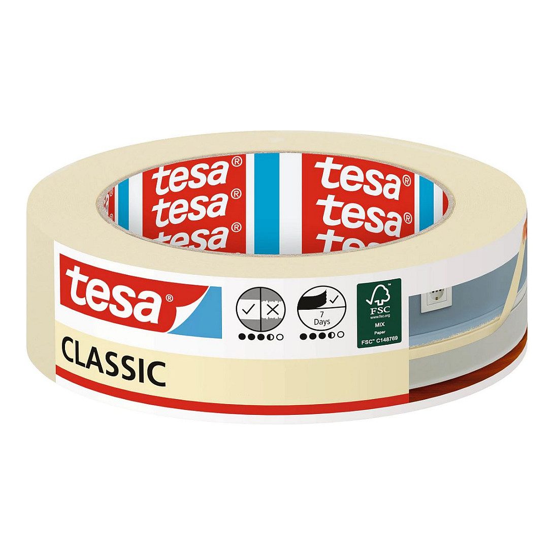 Tesa Classic Malerband 50m x 19mm chamois