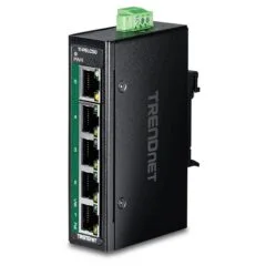 TRENDnet TI-PELC50 5-Port Ethernet PoE+ Industrial DIN-Rail Mini Switch