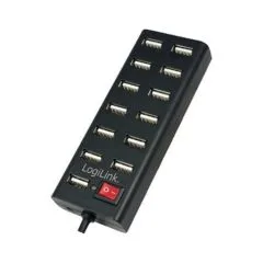 USB-HUB 13-Port m. Netzteil schwarz Kunststoff