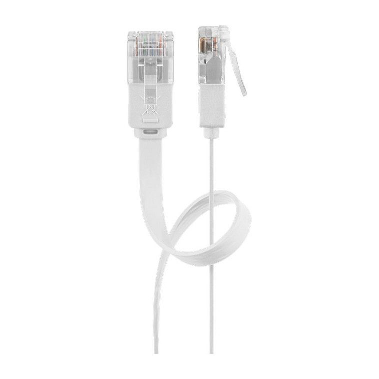 Goobay Patchkabel RJ45 Stecker > RJ45 Stecker CAT.6 U/UTP (wei, 2 Meter, Flachkabel)