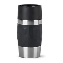 Emsa TRAVEL MUG Compact Thermobecher (schwarz/edelstahl, 0,3 Liter, Drehverschluss)