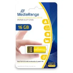 STICK MediaRange USB Nanostick 16GB m. Klammerfunktion gelb