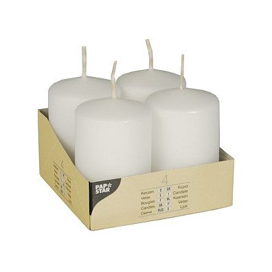 CANDLE PAPSTAR Stumpenkerzen 8 cm weiß