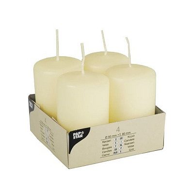 CANDLE PAPSTAR Stumpenkerzen 8 cm elfenbein