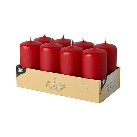 CANDLE PAPSTAR Stumpenkerzen 10 cm rot — image 1