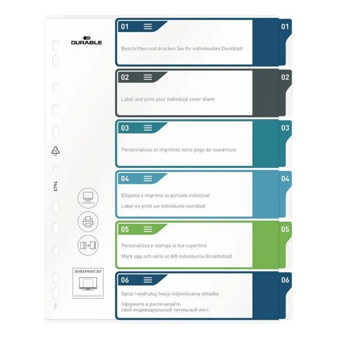 Ordnerregister Überbreite 1-6 DIN A4 — image 1