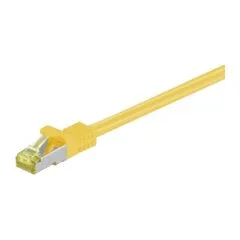 Goobay RJ-45 Patchkabel Cat 6.a S/FTP (PiMF), mit Cat.7 Rohkabel (gelb, 0,5 Meter, 500 MHz)