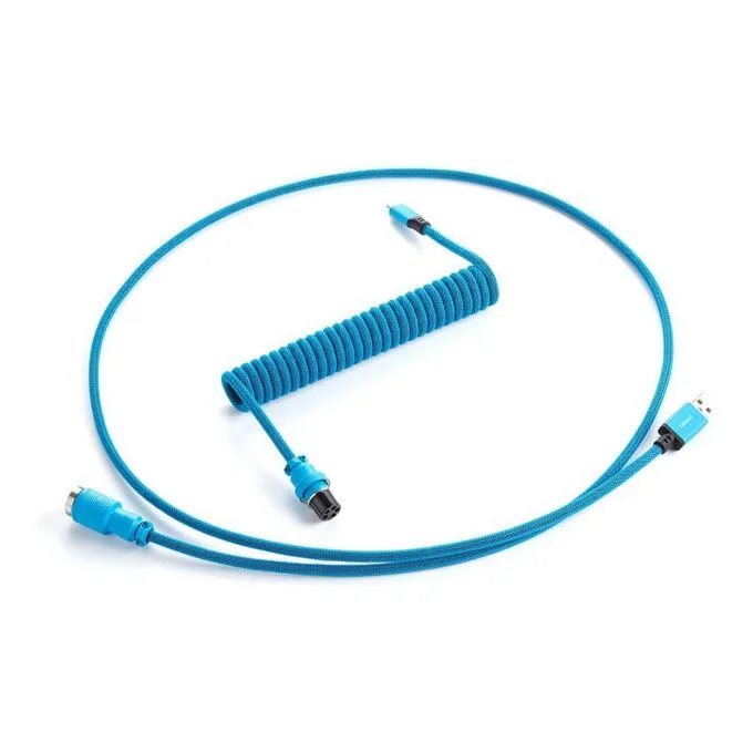 CableMod PRO Coiled Keyboard Cable Micro-USB zu USB Typ A, Spectrum Blue - 150cm — image 1