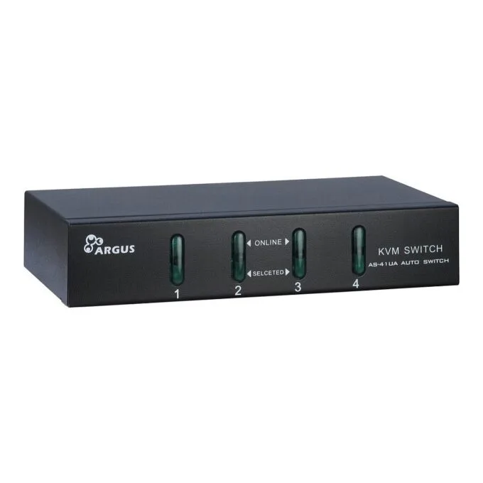 Inter-Tech KVM Switch AS-41UA VGA, 4 Port, Metall V2 — image 1