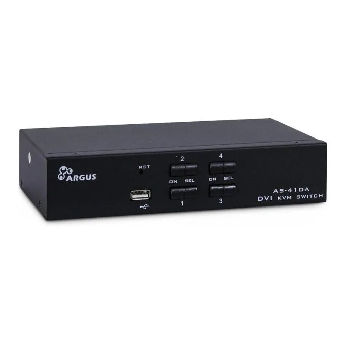 Inter-Tech KVM Switch AS-41DA DVI, 4 Port, Metall — image 1
