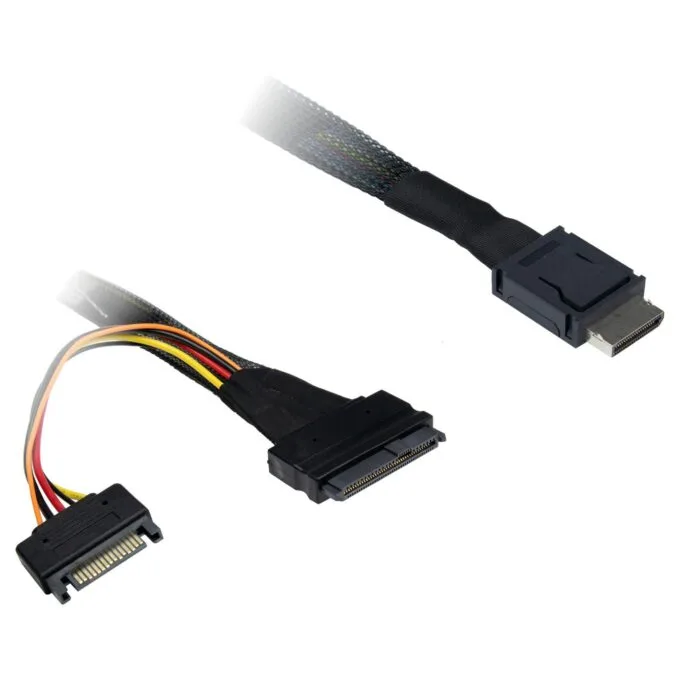 Inter-Tech Kabel SFF 8611-4i - SFF 8639, SATA Power 0,75m — image 1