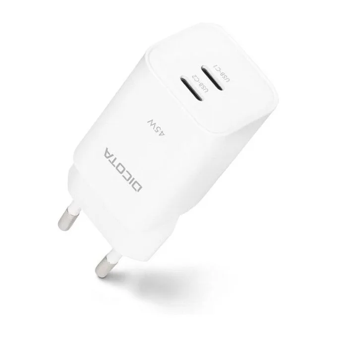 N Dicota 2-port GaN Wall Charger (45W) EU white — image 1