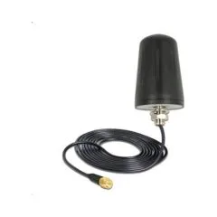 WLAN 802.11 b/g/n Antenne SMA Stecker 2 dBi omnidirektional mit Anschlusskabel (RG-174, 3 m) Dachmontage outdoor schwarz