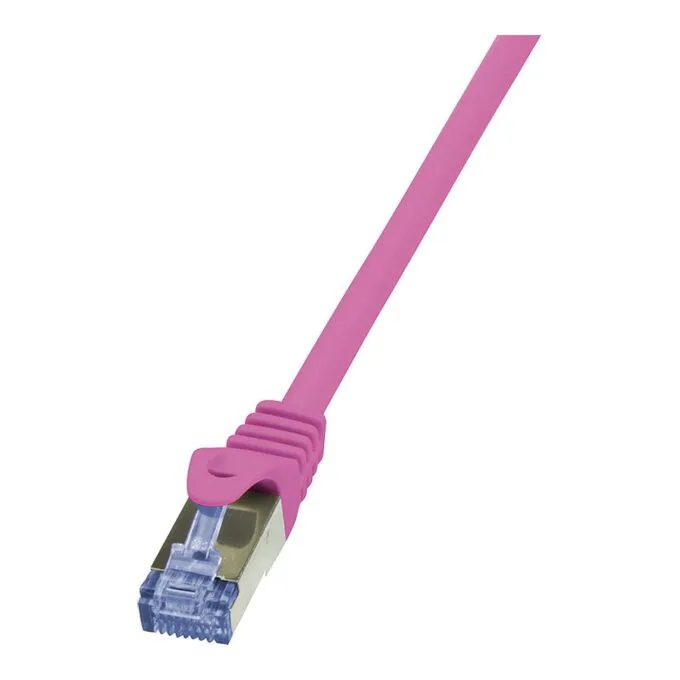 Patch Cable Cat.6A S/FTP pink 0,25m, PrimeLine — image 1