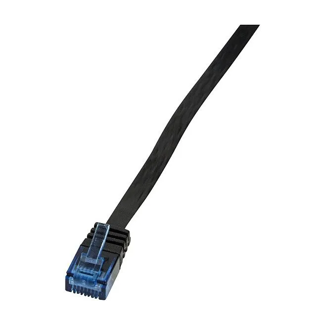 Patch Cable Flat Cat.6 U/UTP black 2,00m, SlimLine — image 1