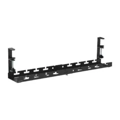 Cable tray organizer, Under-Desk mounting, clamp-on, extendable, metal, black