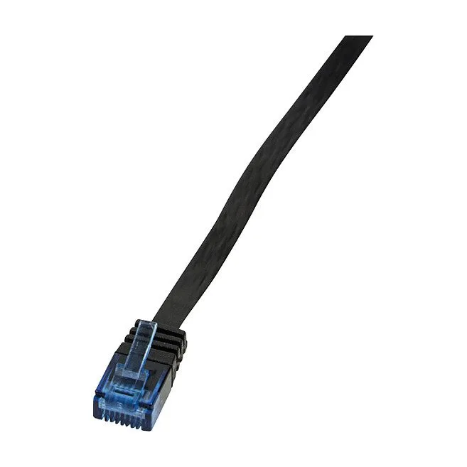 Logilink Patch cable flat Cat.5e U/UTP, black, 0,5m — image 1