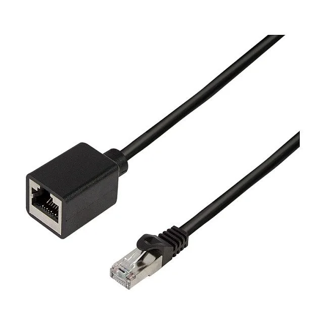 Logilink Cat.6A premium patch cable extension, black, 3 m — image 1