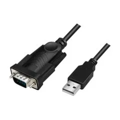 Logilink USB 2.0 cable, USB-A/M to DB9/M, serial, Win 11, black, 1.5 m
