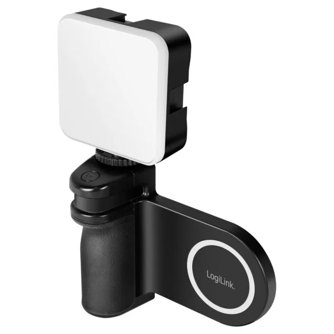 Logilink Magnetic phone grip with LED fill light — image 1
