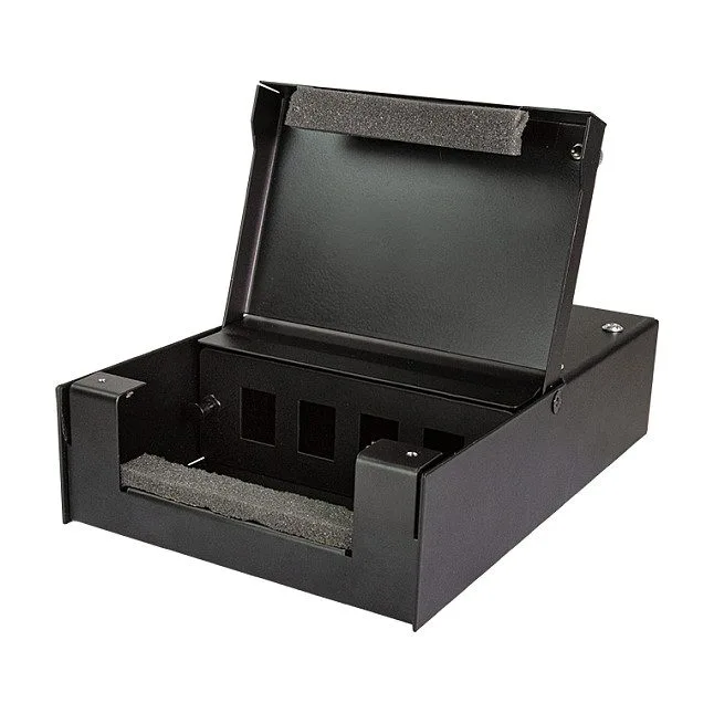 Logilink Consolidation point box for 4 keystone jacks, metal, black — image 1