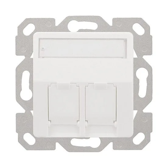 Logilink Keystone Faceplate for 2 modules, projecting, UP/50, pure white — image 1