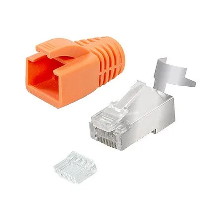 Logilink Modular plug RJ45 Cat.6A STP, pass through, 10-pack — image 1