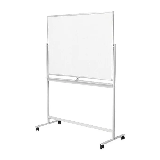 Dry Erase Whiteboard, mobile, double-sided, metal, 120x80cm — image 1