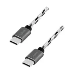 USB 2.0 Type-C 3-pack cable set, C/M to C/M, alu, nylon, white/black