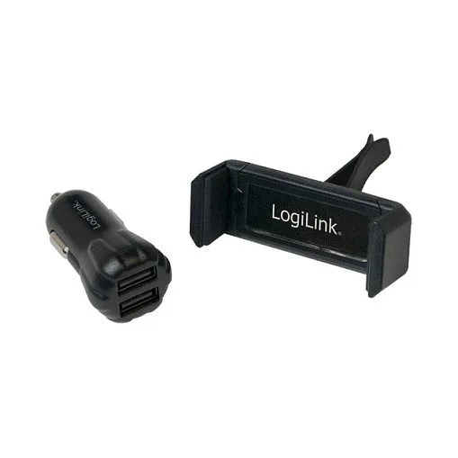 USB Car Charger Set, 2port Charger + holder — image 1