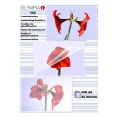 1x100 Olympia Laminierfolien DIN A6 80 micron 9168