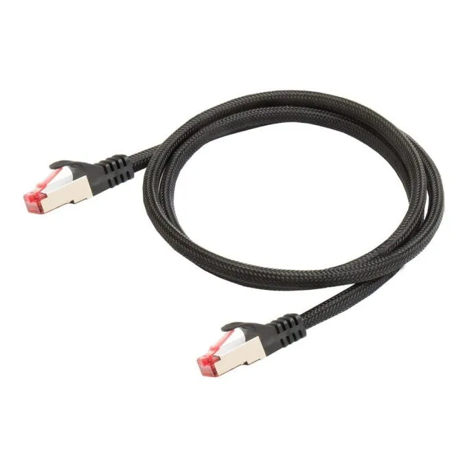Python Cat.6 Patchkabel mit Nylongeflecht schwarz 1m — image 1