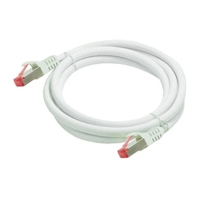 Python Cat.6 Patchkabel mit Nylongeflecht weiß 3m — image 1
