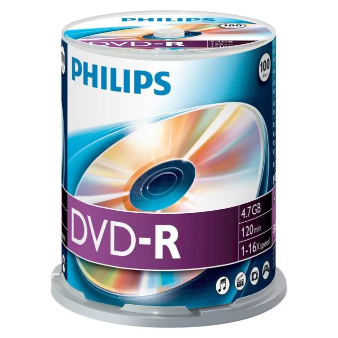 1x100 Philips DVD-R 4,7GB 16x SP — image 1