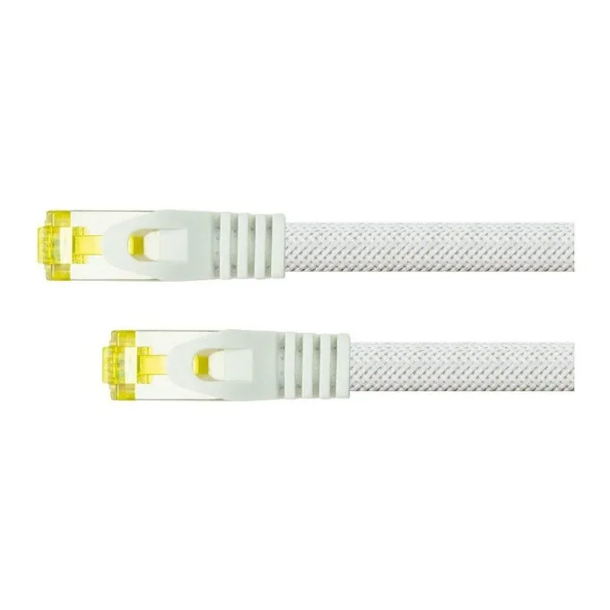 Python Patchkabel m. Cat.7 Rohkabel Nylongefl. weiß 5m — image 1