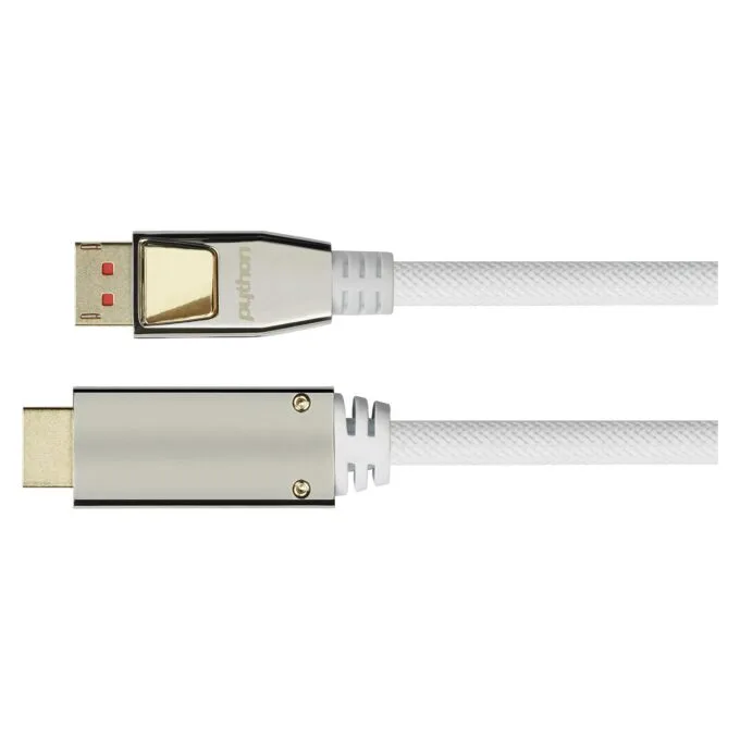 Python DisplayPort 1.4 an HDMI 2.0 Kabel Nylong. weiß 1m — image 1