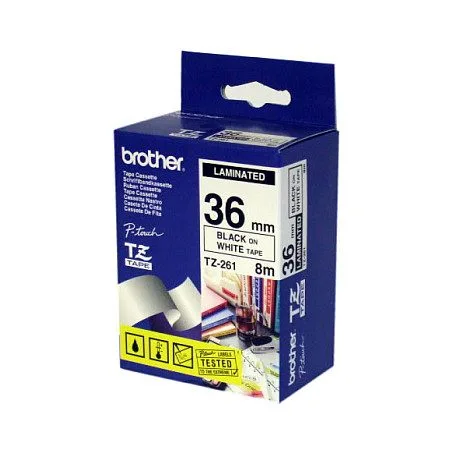 P-Touch Tape Black on White — image 1