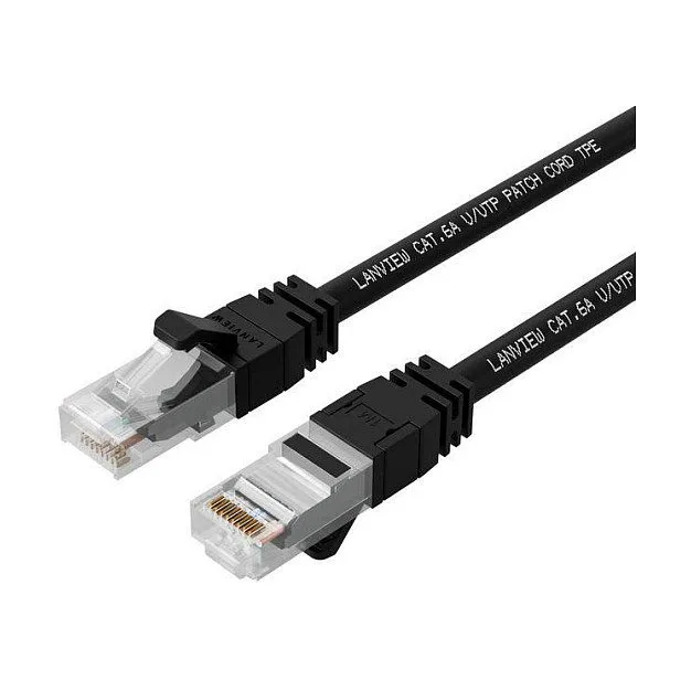 LANVIEW CAT6A S/FTP 1m Black LSZH HIGH-FLEX — image 1