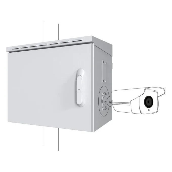 LANVIEW Midi Classic Pole Mounted CCTV Cabinet for 4 Cameras — image 1
