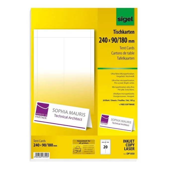 SIGEL Tischkarten 24,0 x 9,0 cm — image 1